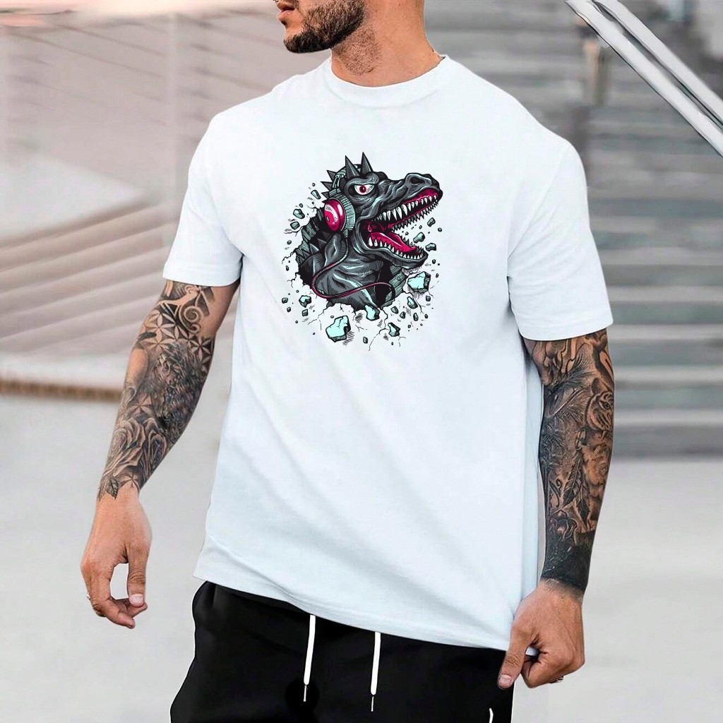 Camiseta Camisa Premium Masculina Tshirt Estampada Dinosauro Envio Imediato