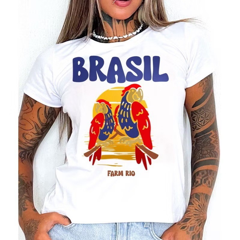 Camisa Camiseta Algodão CAMISETA CAMISA FEMININA BABY LOOK CASUAL ESTAMPA T-SHIRTS VERÃO ALGODÃO LANÇAMENTO ENVIO RÁPIDO