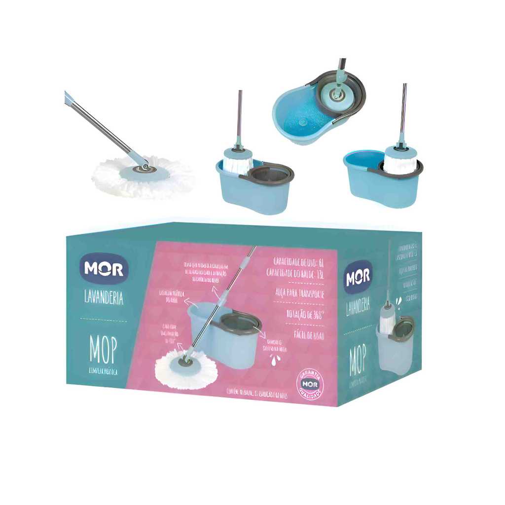 Mop Giratório 13 Litros Esfregão Limpeza
