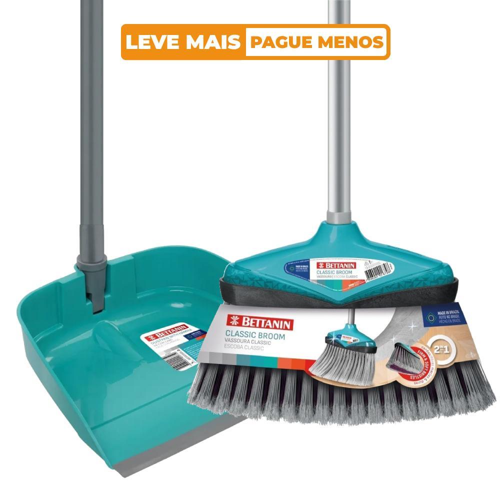 Kit Vassoura Multiuso Original + Pá Para Lixo Com Cabo Bettanin em Oferta na Shopee