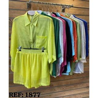 Camisa saída de praia de telinha - camisão feminino de praia, camisa de praia, chemise