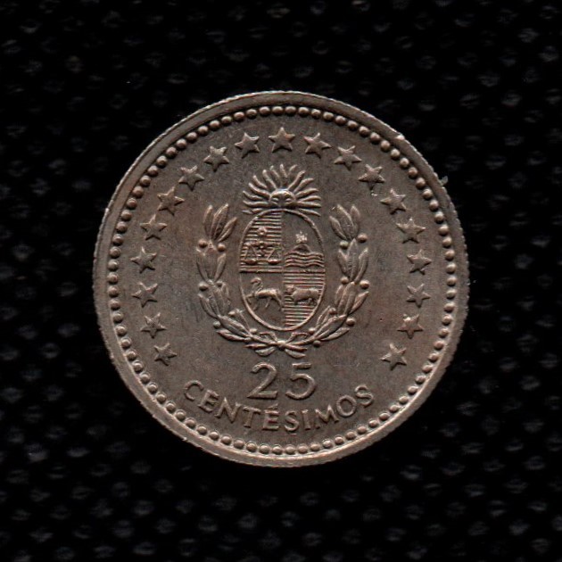 Moeda do Uruguai de 25 centésimos 1960 SOB