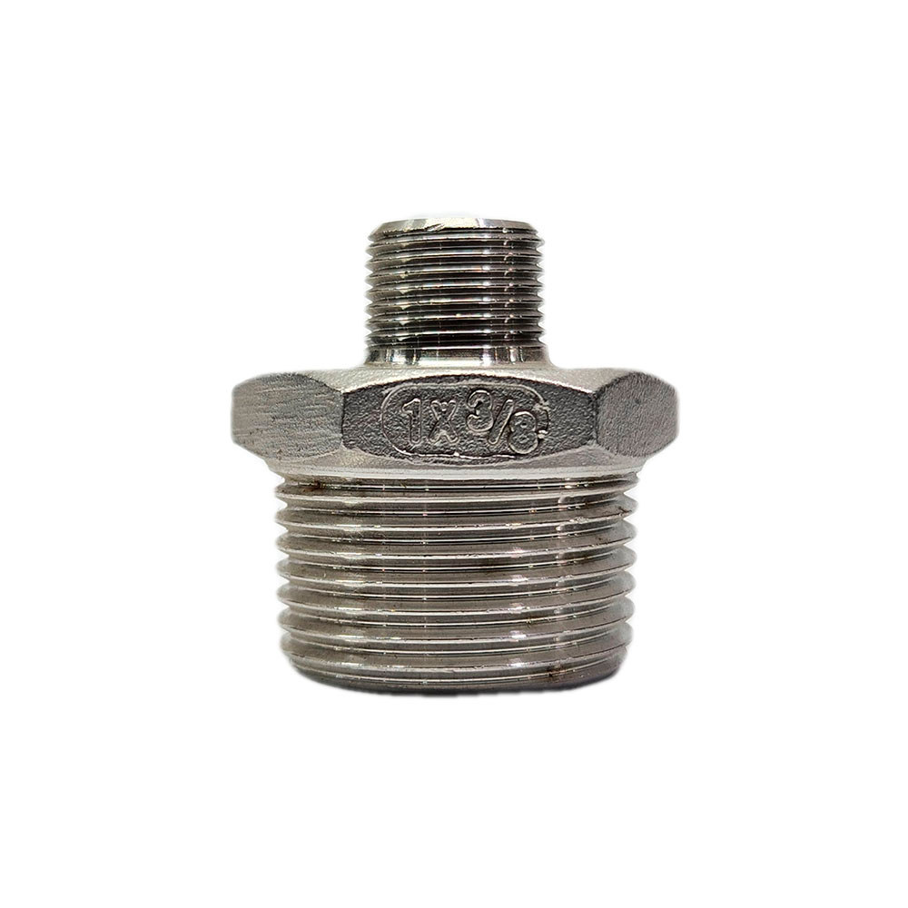 Niple Sextavado Com Redução 1 Polegada Para 3/8 Em Inox 316