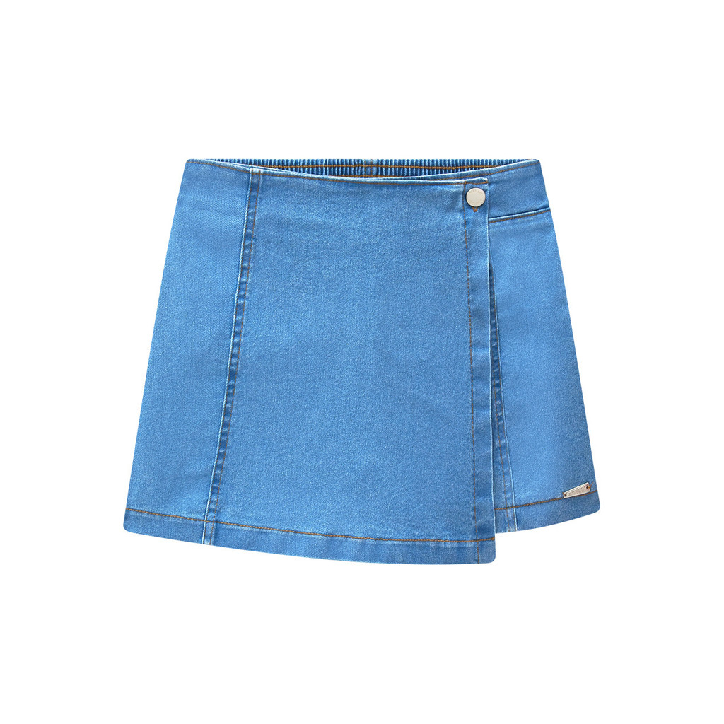 Short Saia Jeans Infantil Leve com Elastano Nina Go!