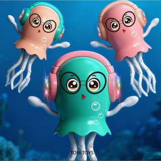 Brinquedo Musical Polvo Dançante Com Luz Led E Evitação De Obstáculos Movimenta Agua viva brinquedo Interativo Presente em Oferta na Shopee