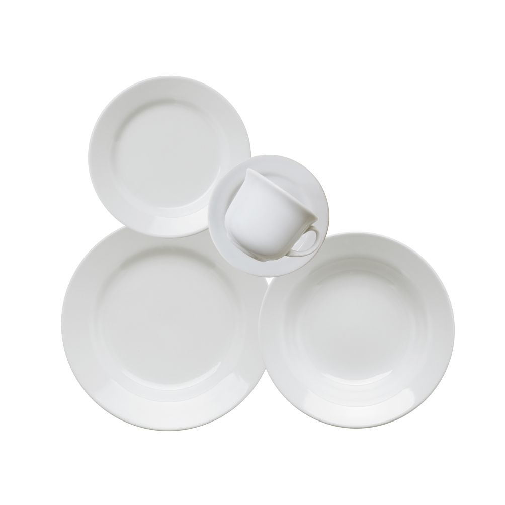 Aparelho de Jantar 20 peças Cerâmica Donna Branco Biona