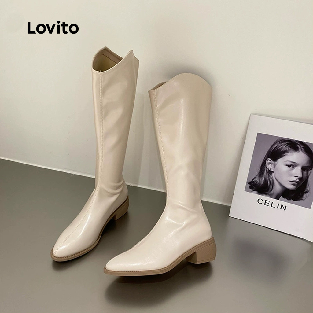 Detalhes do Lovito Botas Casuais Simples para Mulheres LFA103037