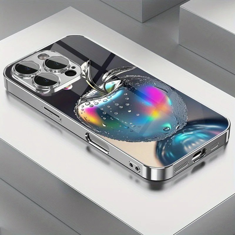 Aurora Gota Para Apple Padrão Vidro Galvanizado Caso iPhone 17 Ar 16e 15 14 13 12 11 Pro Max Plus Capa