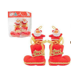 Enfeite Natalino Papai Noel em Botinha Decorativa