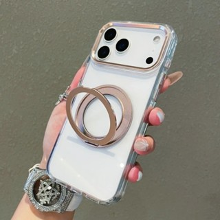 Transparente Magnético Com Suporte Giratório 360 Capa De Telefone Para iPhone 17 Pro Max 17 Air Clear PC Kickstand Case em Oferta na Shopee