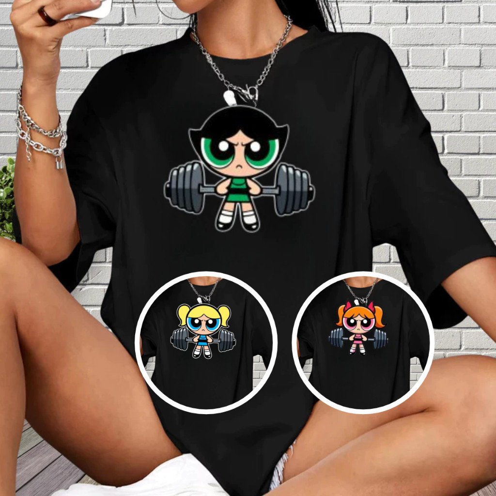 Camiseta Feminina 100% Algodão Estampada super poderosas - Academia - Treino - Fitness Look