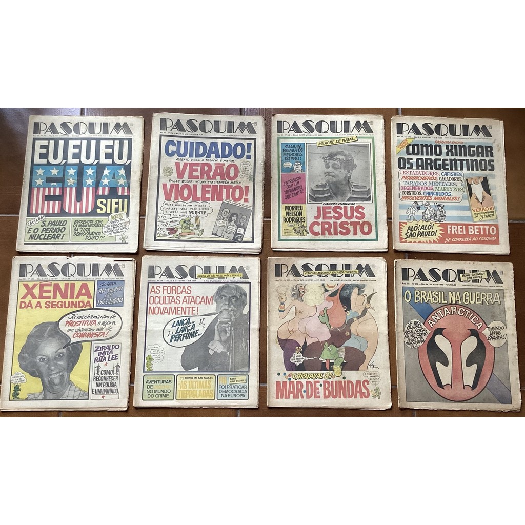 Jornal Pasquim - Kit com 8 números: 593, 598, 600, 602, 605, 606, 609 e 672 de Pasquim 7685535