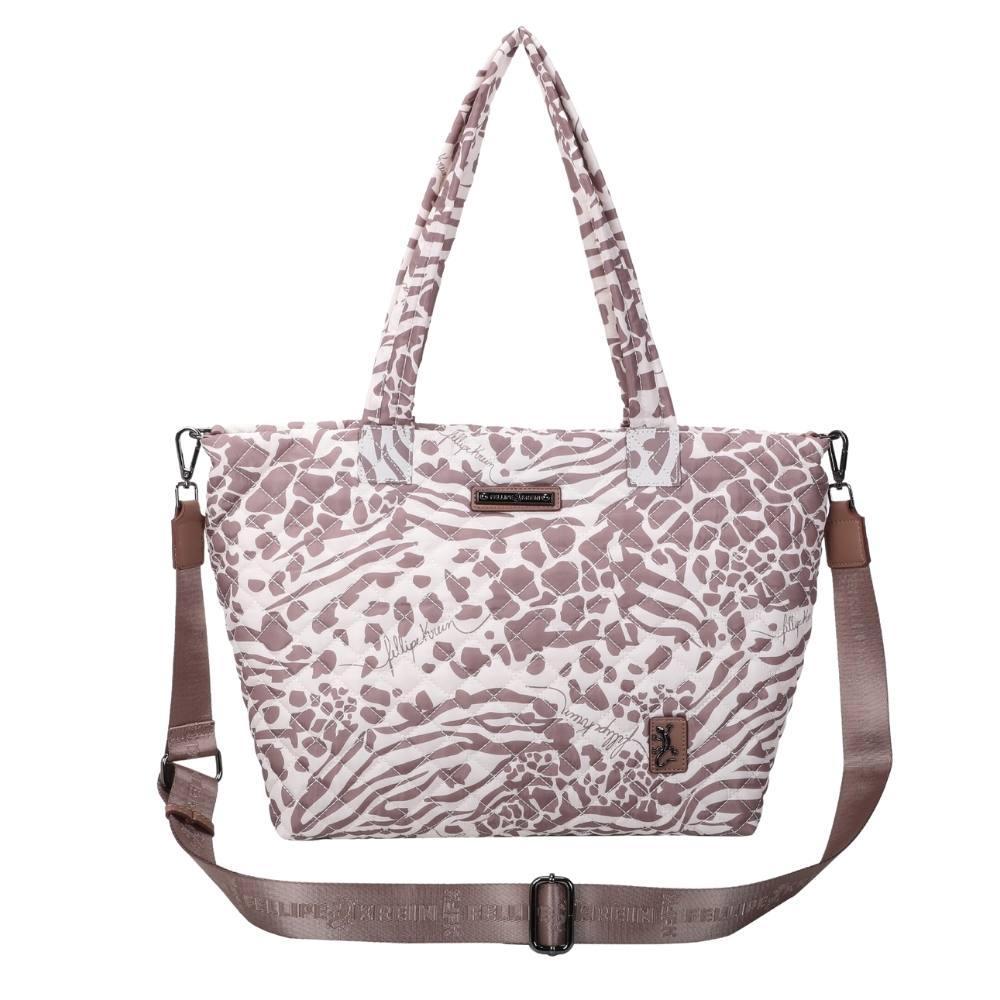 Bolsa Tote Bag Grande Fellipe Krein Ss23 Matelassê Casual Fk635 Bege - Nude em Oferta na Shopee