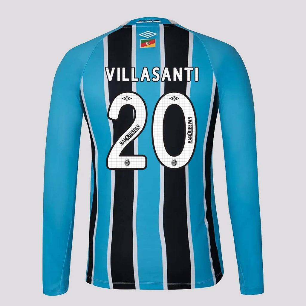 Camisa Umbro Grêmio I 2025 Manga Longa 20 Villasanti