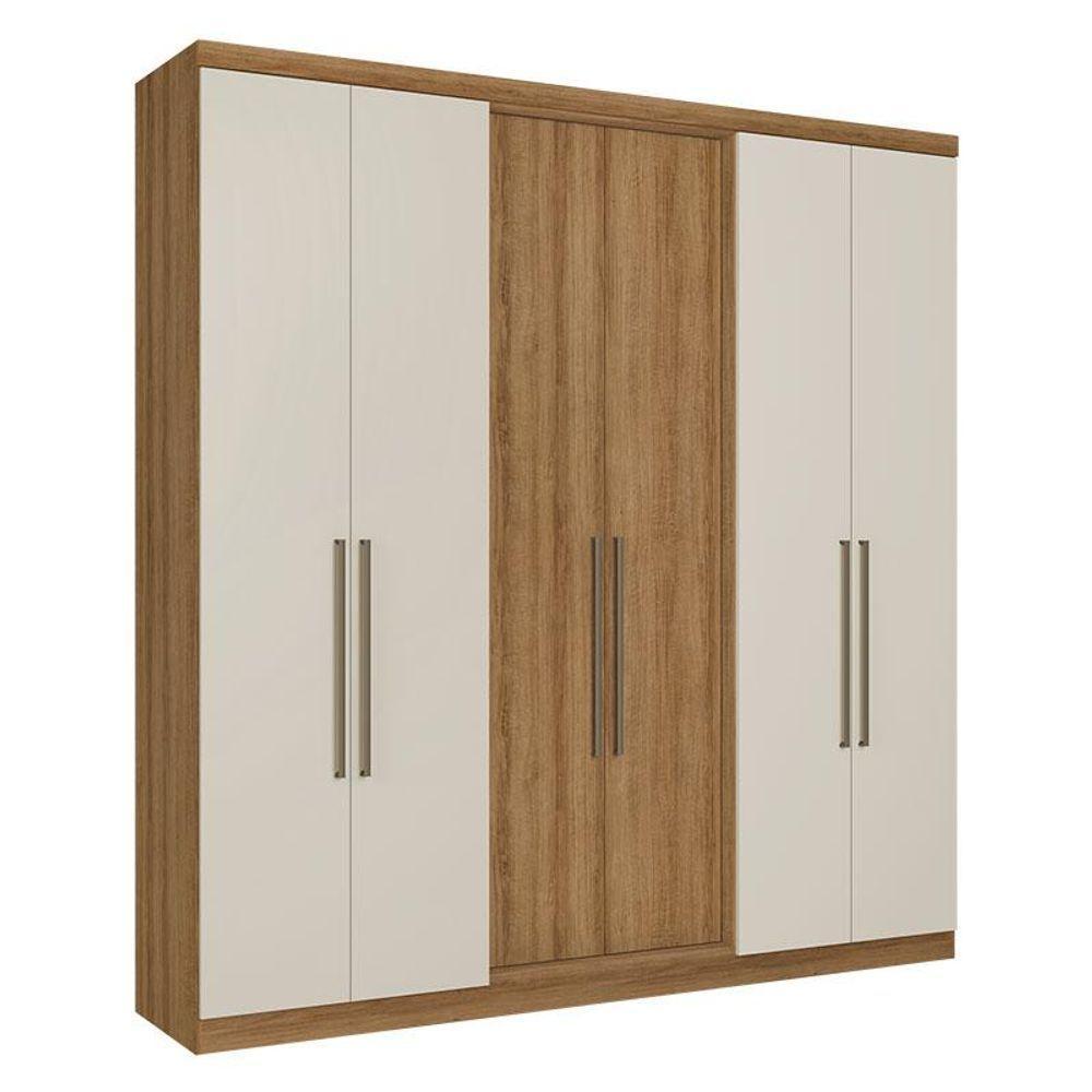 Guarda Roupa Casal Presence 6 Portas Almendra Off White Acetinado - Thb em Oferta na Shopee