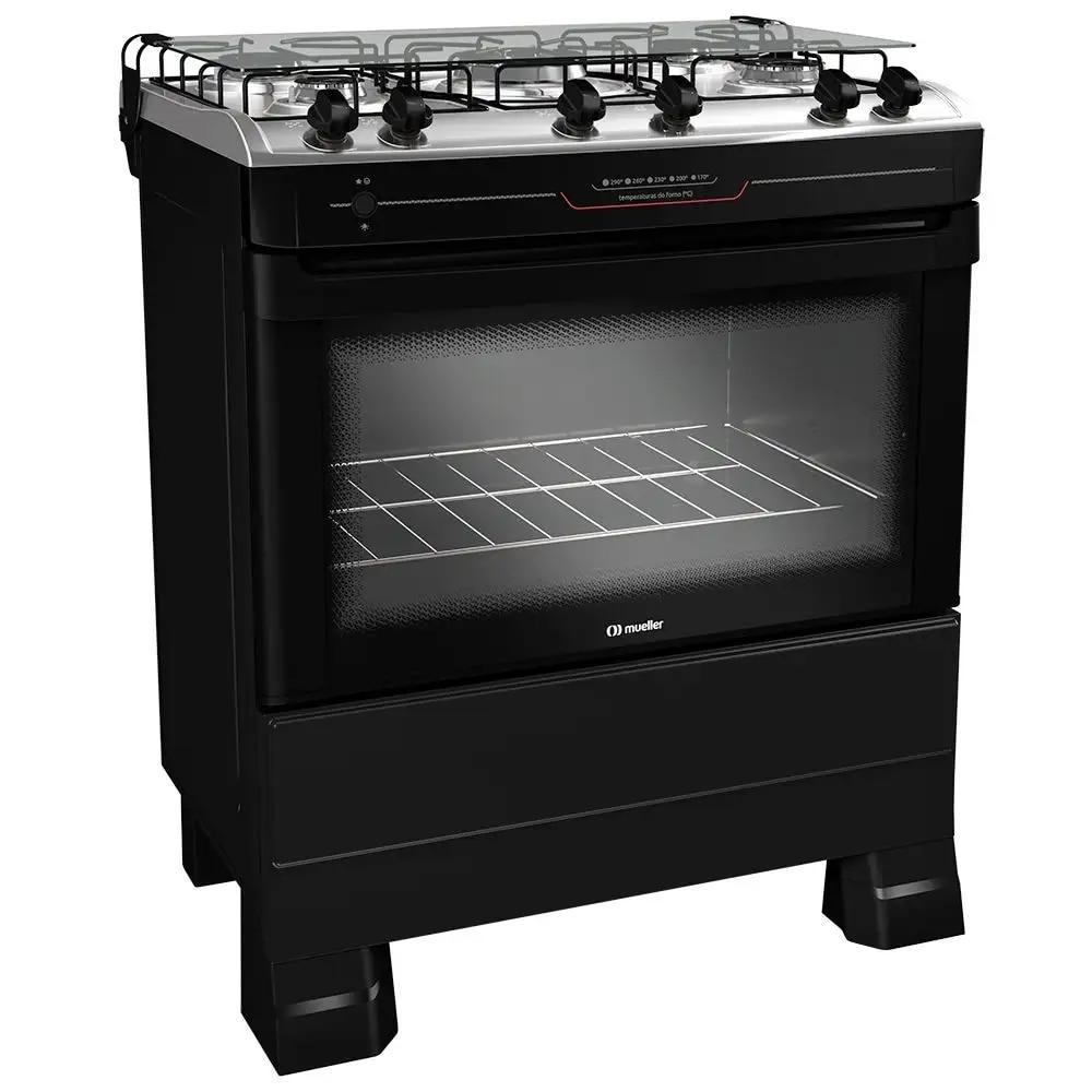 Fogão 5 Bocas Mueller Mesa Inox Preto