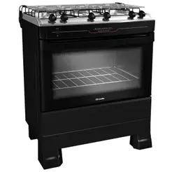 Fogão 5 Bocas Mueller Mesa Inox Preto