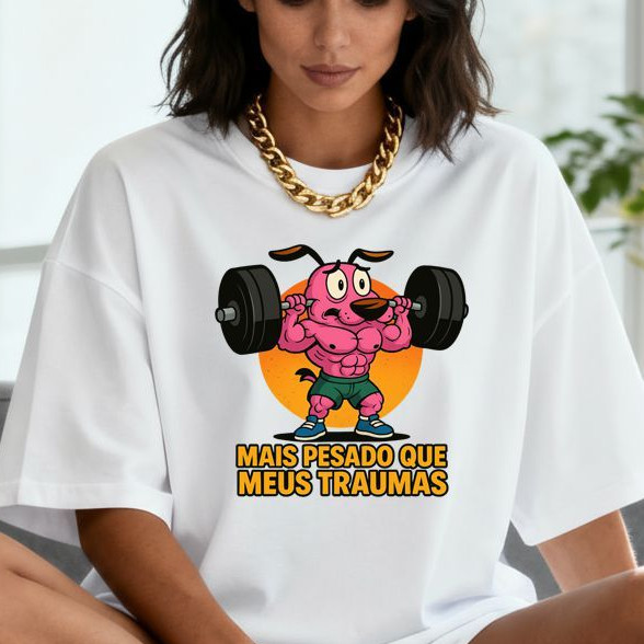 Camiseta Camisa Algodão Camiseta Camisa T-shirt Feminina100%Algodão Oversized Treino Gym Academia Fitness Musculação Cor