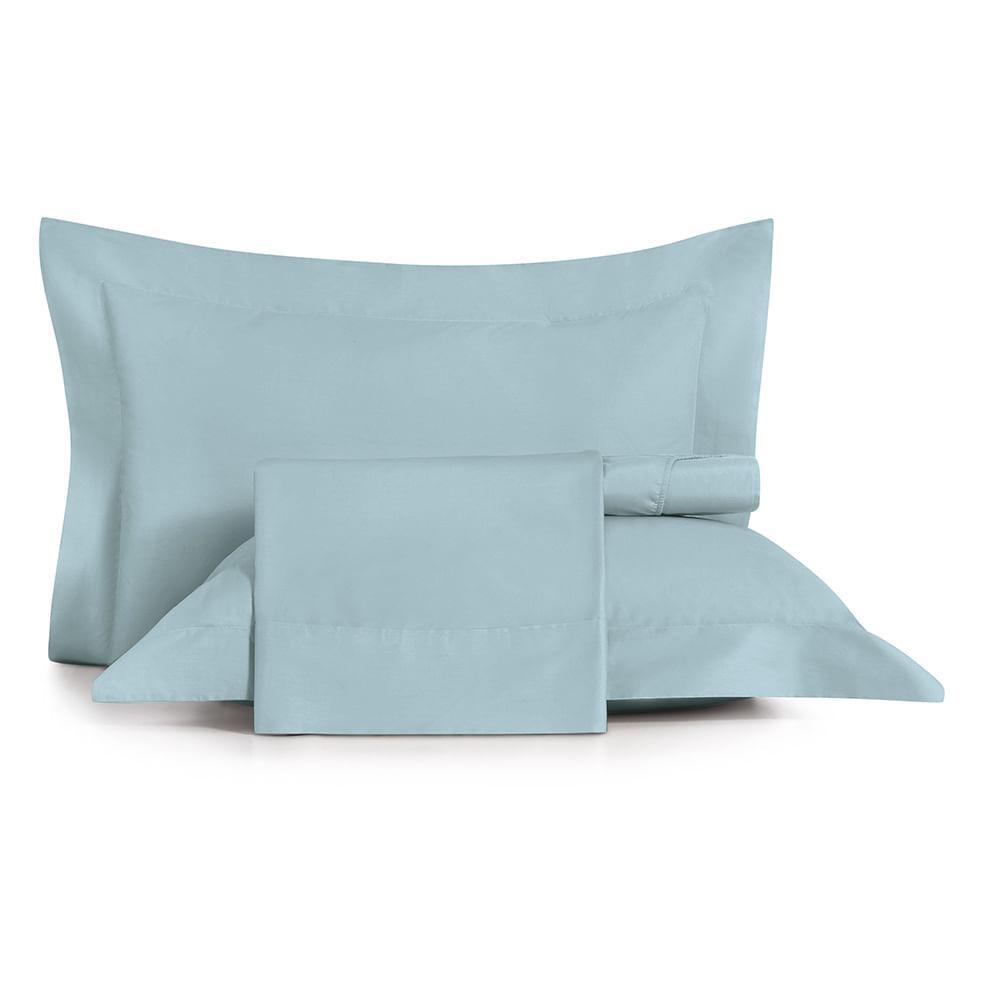 Jogo de Cama Queen 4 Peças Altenburg Algodão Lux 200 Fios Azul Etienne