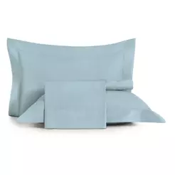 Jogo de Cama Queen 4 Peças Altenburg Algodão Lux 200 Fios Azul Etienne