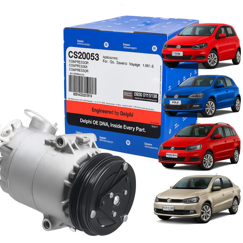 Compressor Ar Gol 1.0/1.6 G5 G6 2008 A 2015 Delphi + mangueira baixa  *CS20053 nf