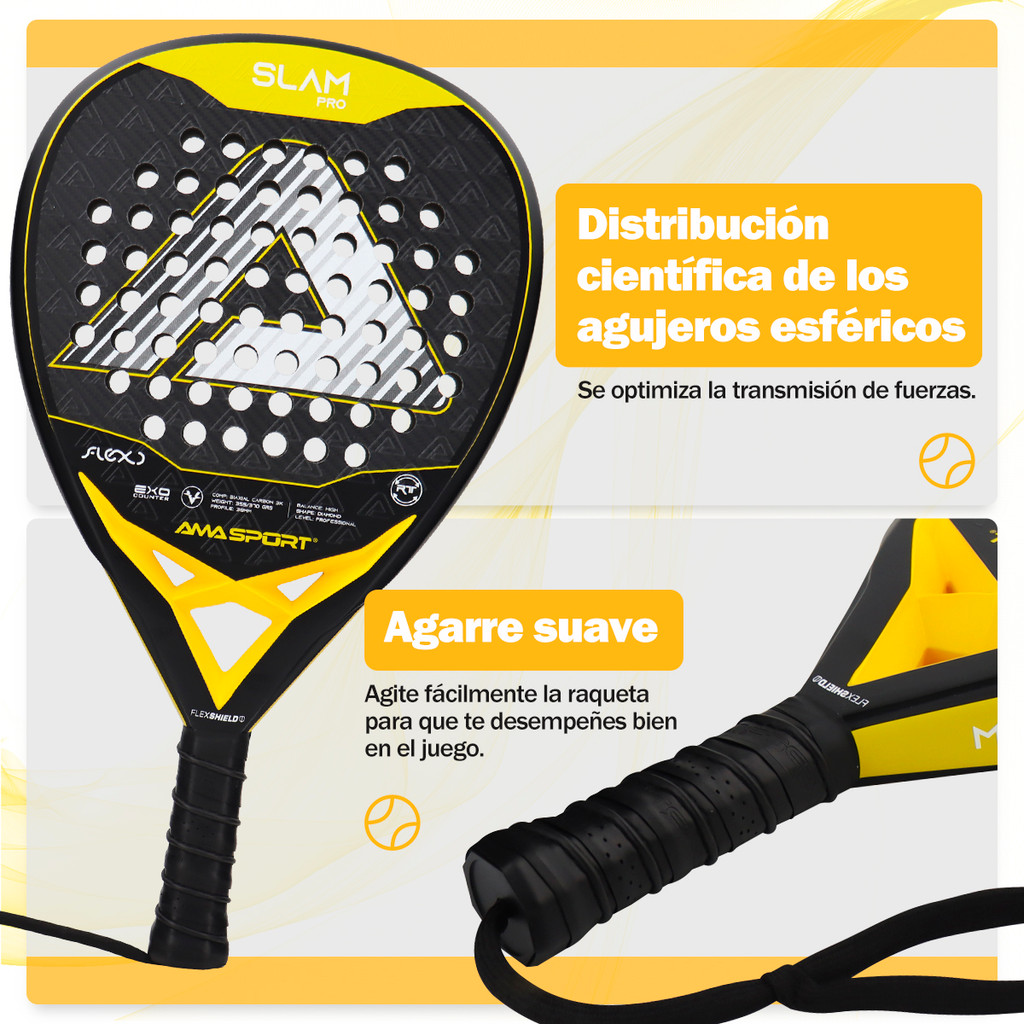 AMASPORT Padel Cushionet Board Tapete de tênis 3K fibra de carbono Multidão profissional