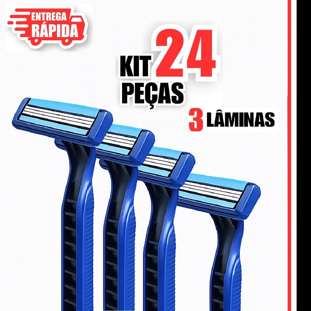 24/12/6 unidade Prestobarbas Aparelho de Barbear 3 Lâminas C/ Fita Lubrificante Barbeado Descartável PROMOÇAO em Oferta na Shopee