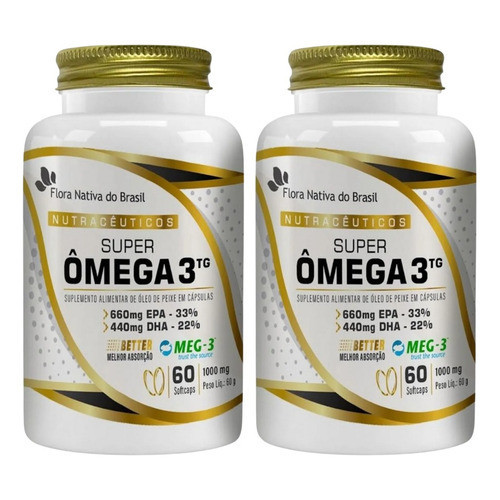 Ômega 3 120 Cápsulas 1000 Mg - Concentrado Dha E Epa 120 Cap