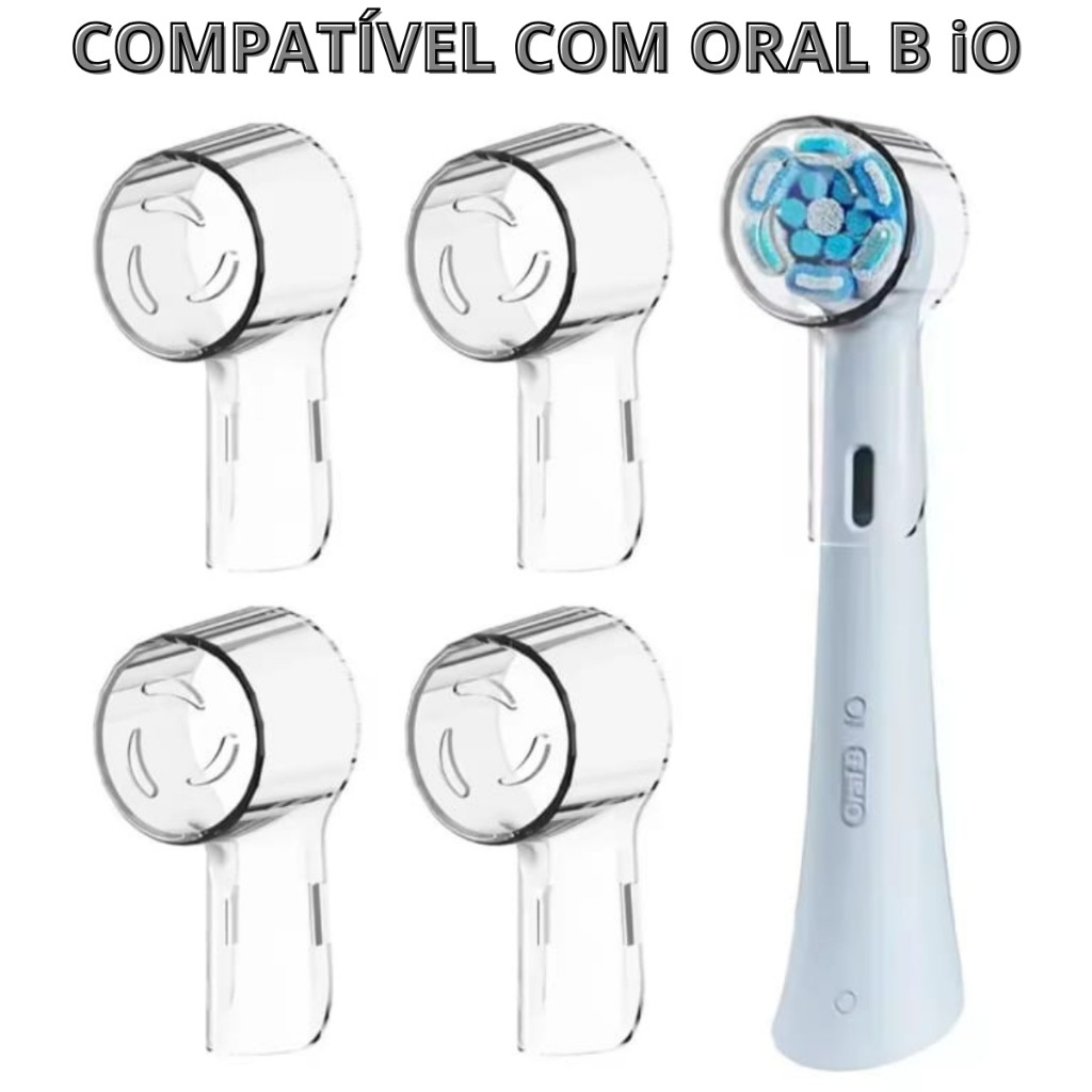 Kit 4 capinhas  para refil de escova elétrica compatível para oral B iO Series 2,3,4,5 E demais oral b em Oferta na Shopee