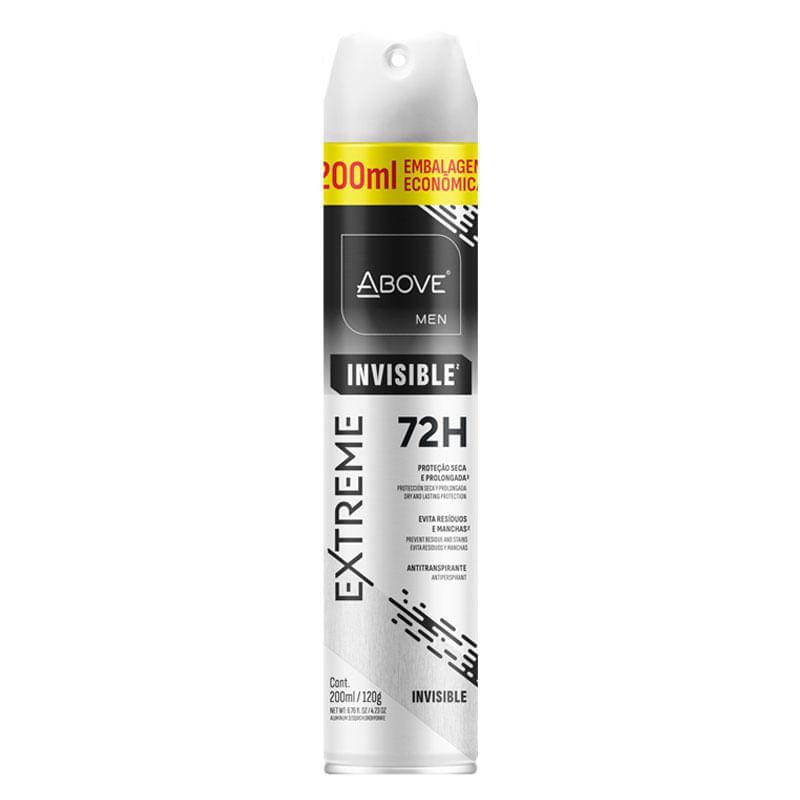 Desodorante Antitranspirante Aerosol Above Men Extreme Invisible 72h 200ml