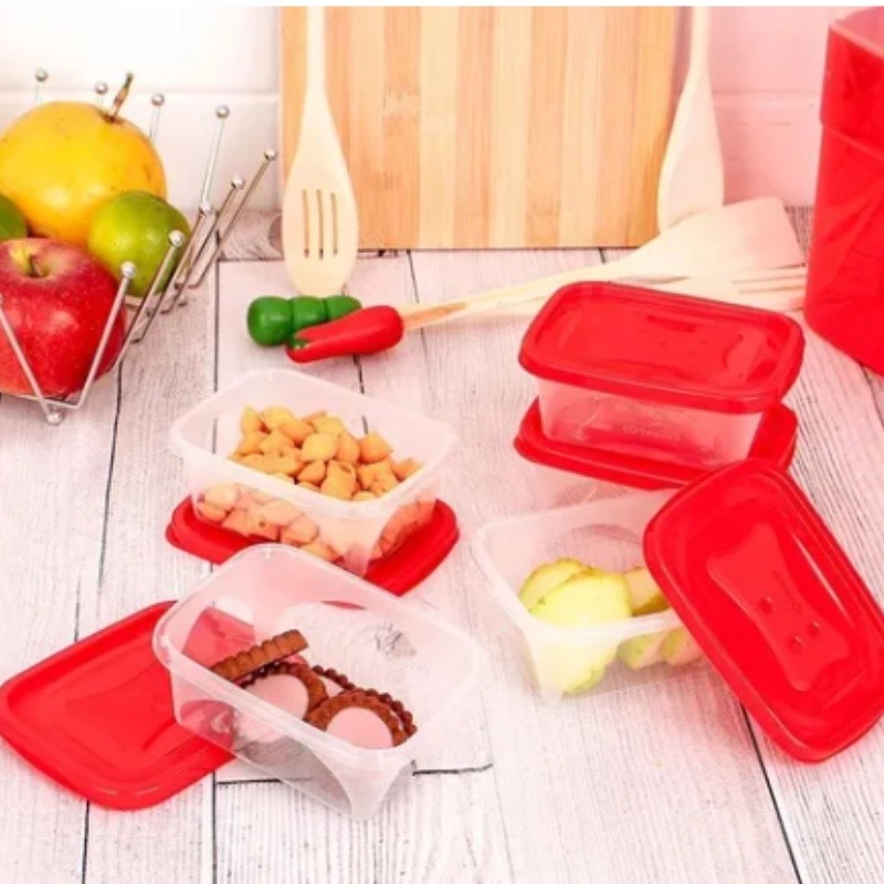 kit de pote retangular alimento plastico salvador 220ml 60 unidades