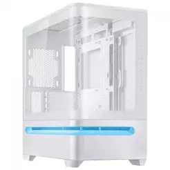 Gabinete Asus Prime AP202, ARGB, Mid Tower, Vidro Temperado, MATX, Sem Fonte, Sem Fan, branco