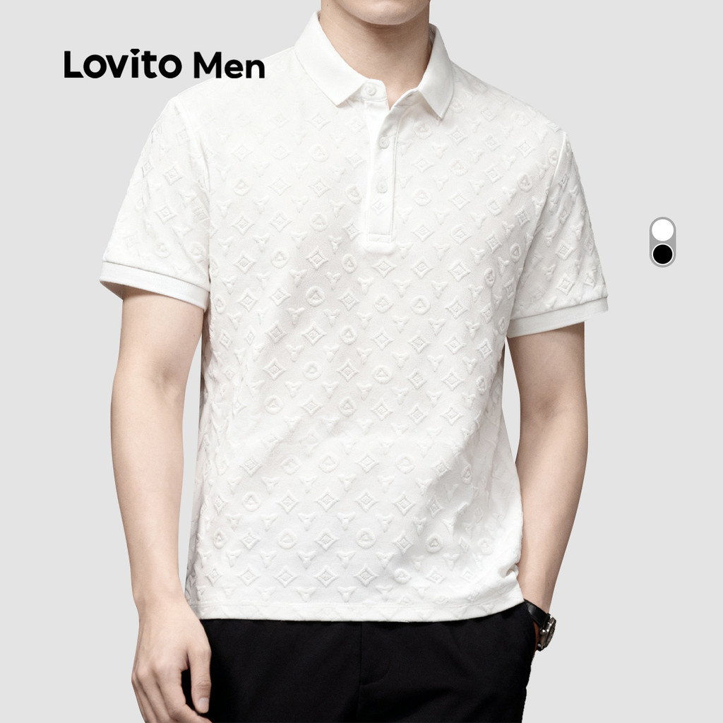 Lovito Camisa Polo Masculina Elegante Clássica E Versátil Na Cor Branca Ideal Para a Primavera/verão LNE122135