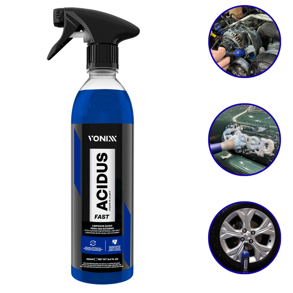 Produto Para Limpar Rodas Plástico externo Metal Acidus Fast Vonixx 500ml em Oferta na Shopee