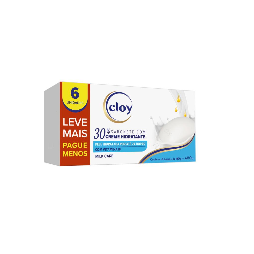 Sabonete Em Barra Cloy Milk Care Com 6 Unidades De 80G Cada em Oferta na Shopee