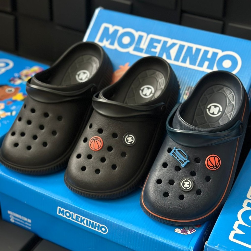 Sandália Infantil Menino Calçados Molekinho Clog Babuche EVA Tira PVC Papete Leve Confortável em Oferta na Shopee
