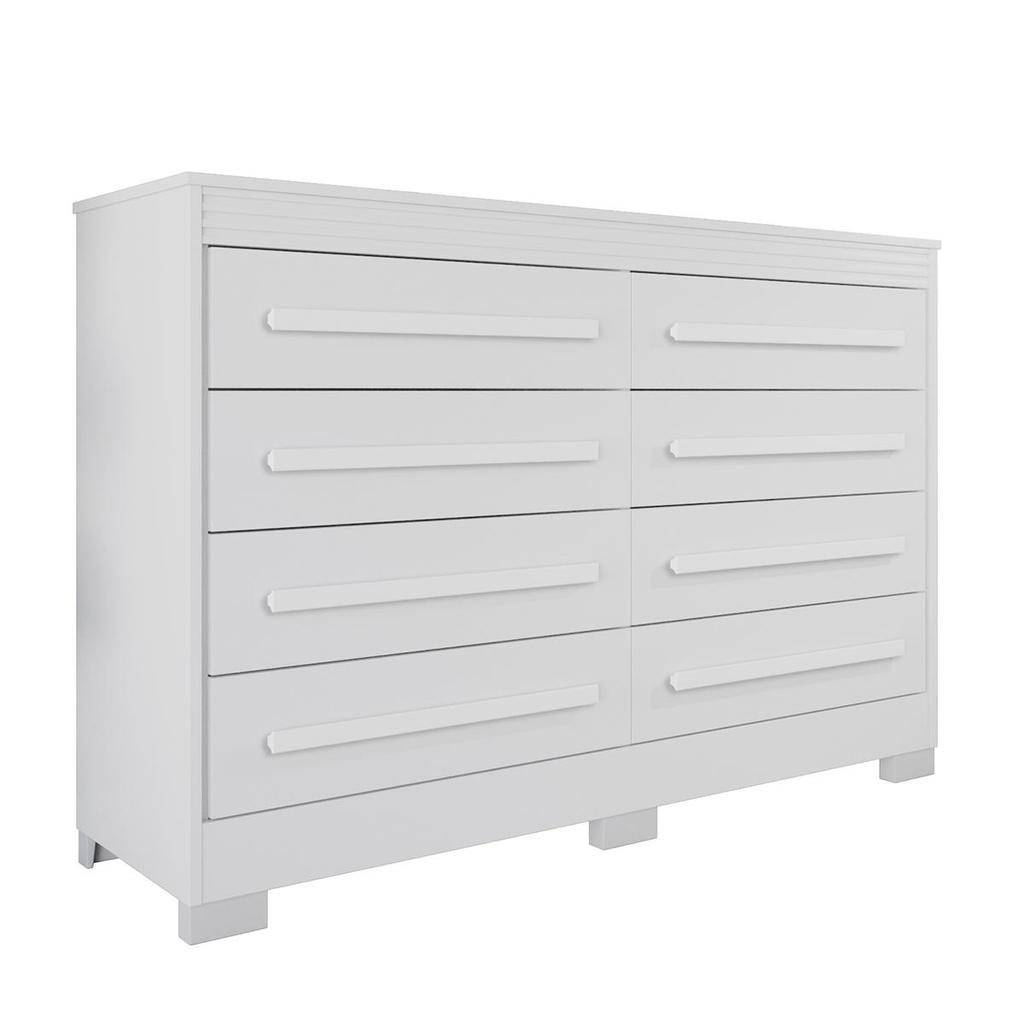 Comoda California Quarto com 8 Gavetas e Pés em Plástico em Oferta na Shopee
