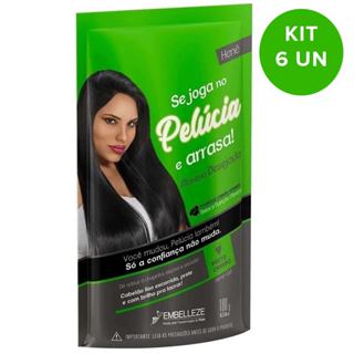 Kit C/ 6un Henê Pelúcia Morena Desejada Pouch 180g Carvão em Oferta na Shopee