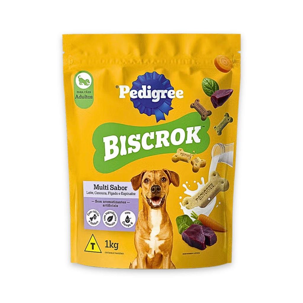 B/Iscoito Canino Biscrok 500G Adulto Multi Sabor Pedigree em Oferta na Shopee