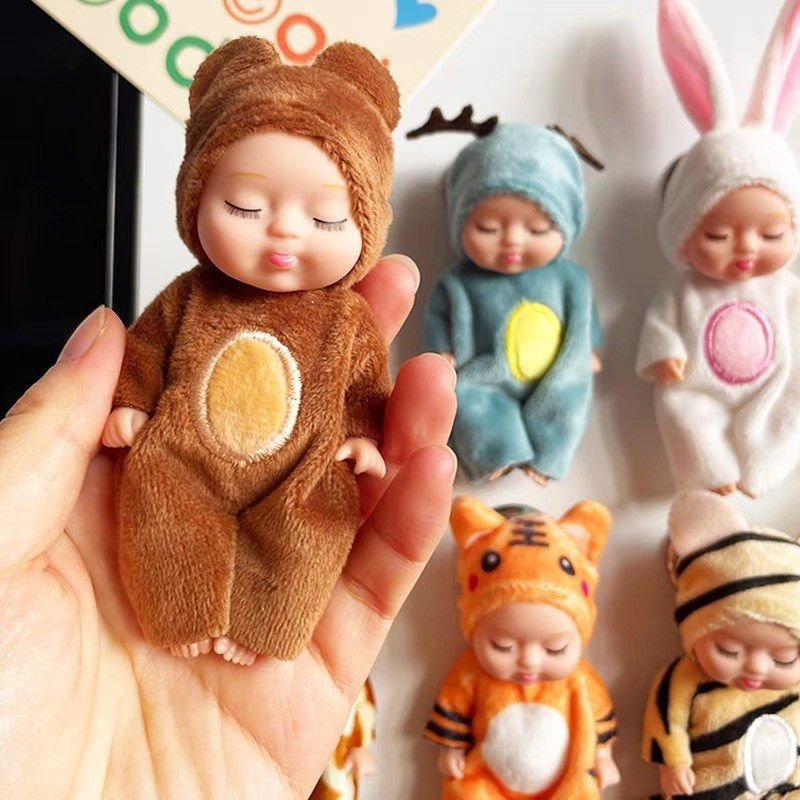 11cm Simulação reborn Boneca silicone Sono Bebê Sólido mini Bonito Menino Vestido Brinquedo Realista Presente Da Menina