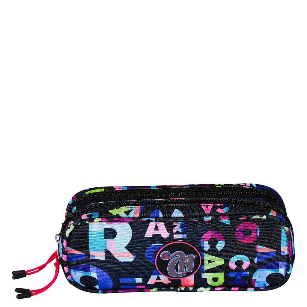 Estojo 2 Compartimentos Capricho Party - Preto