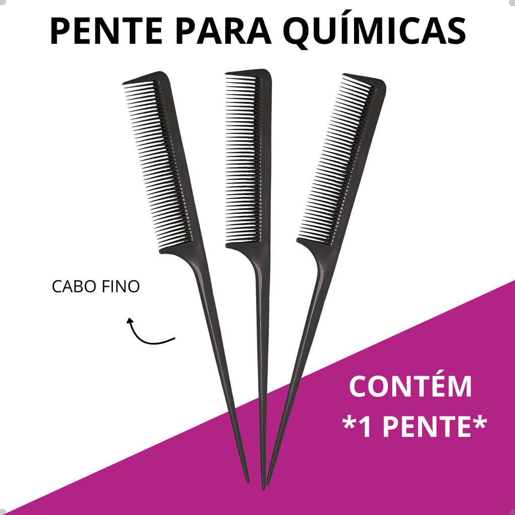 Pente Química Cabo Fino Profissional Ideal para Mechas e Alisamentos em Oferta na Shopee