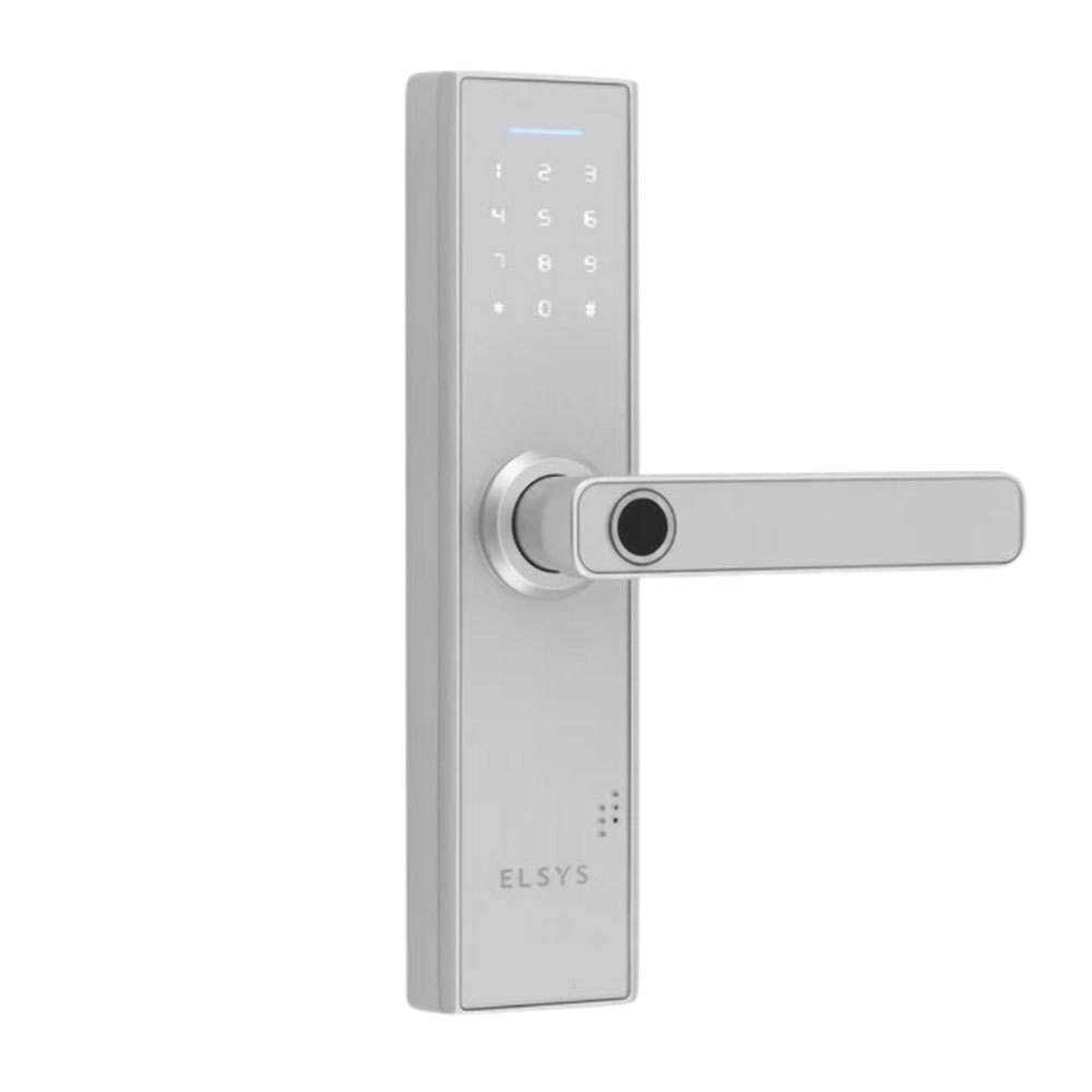 Fechadura Digital de Embutir com Biometria e Senha Numérica Elsys Prata