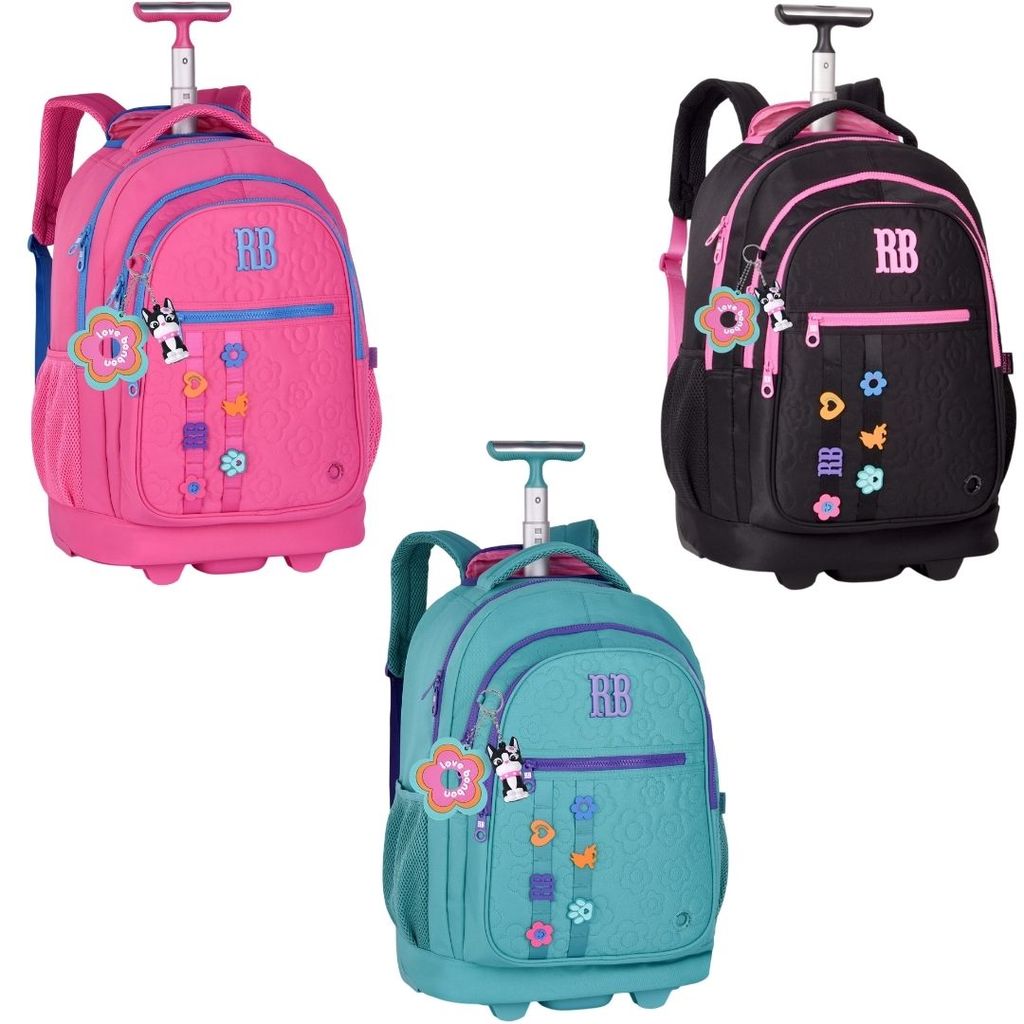 Mochila Carrinho Rebecca Bonbon Juvenil Feminino Escolar Passeio Volta as Aulas Viagem Passeio