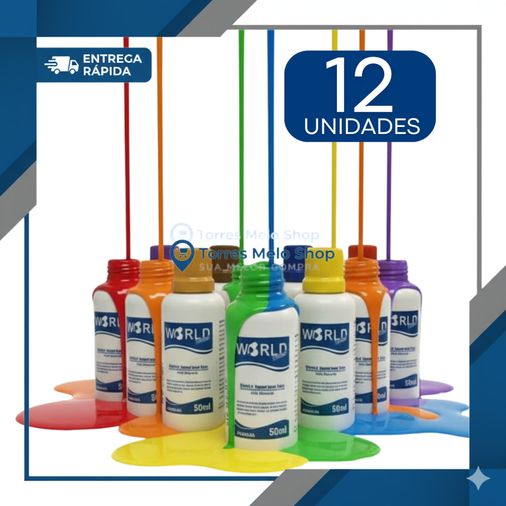 Kit 12 Unidades Corante Bisnaga Profissional Todas as Cores Para Tinta Dilução Extrema