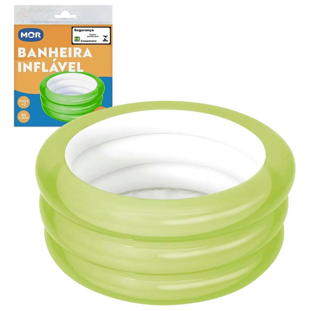 Banheira Inflável 80 Litros Verde 1781 - Mor em Oferta na Shopee