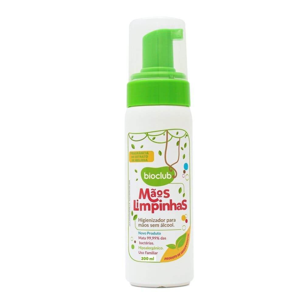 Mãos Limpinhas Higienizador Vegano Sem Álcool Bioclub 200ml em Oferta na Shopee