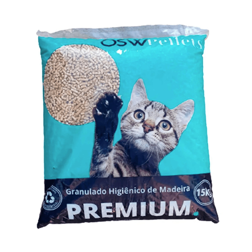 Granulado De Madeira Higienico Pellet 15 kg gato