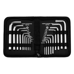JOGO DE CHAVE ALLEN E TORX CURTA, ACABAMENTO ACETINADO, CRV, 1,5-10MM E T10-T50, 18PCS // MTX
