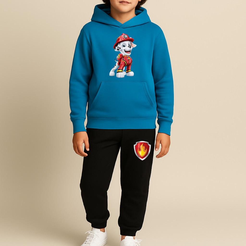 Conjunto Moletom Marshall O Bombeiro Patrulha Canina Blusa+Calça Agasalho Infantil Meninos Jogo Roblox
